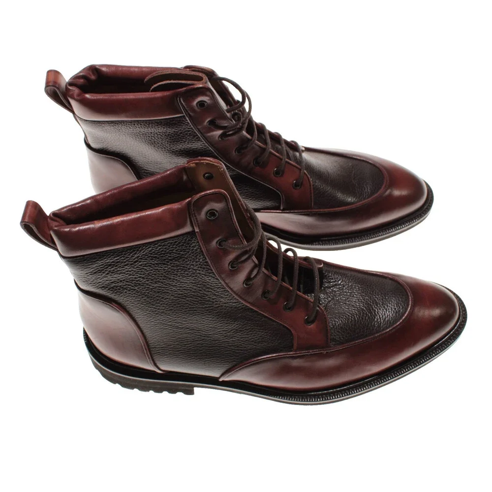 Pastori NWD Macrinus Lace Up Boots Size 9 US in Brown Leather Made in Italy